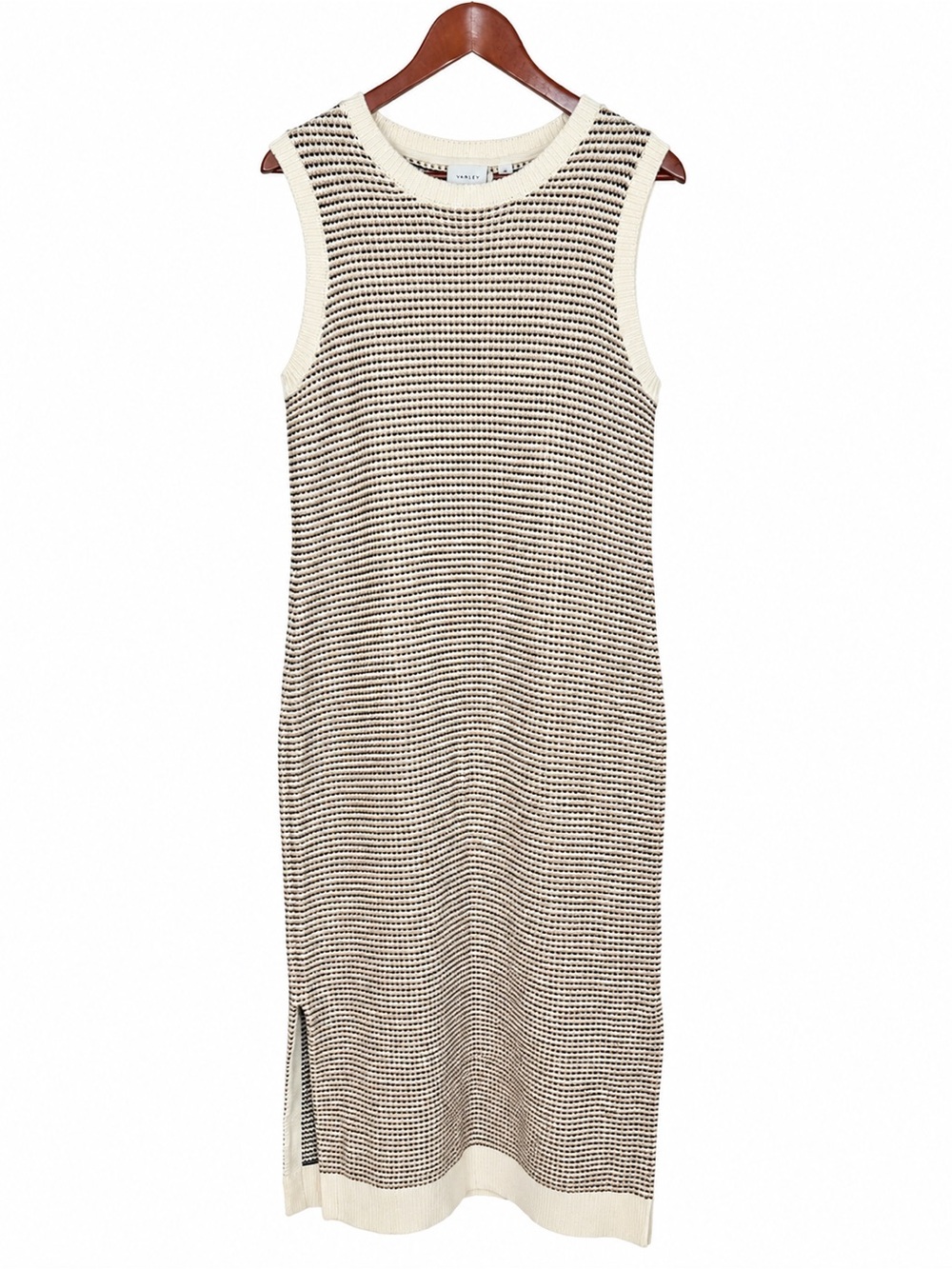 Varley Sadia Stitch Knit Midi Dress Taupe Women's XL NWT 100% Cotton